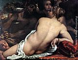 Annibale Carracci Famous Paintings - Venus with a Satyr and Cupids